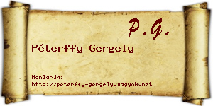 Péterffy Gergely névjegykártya